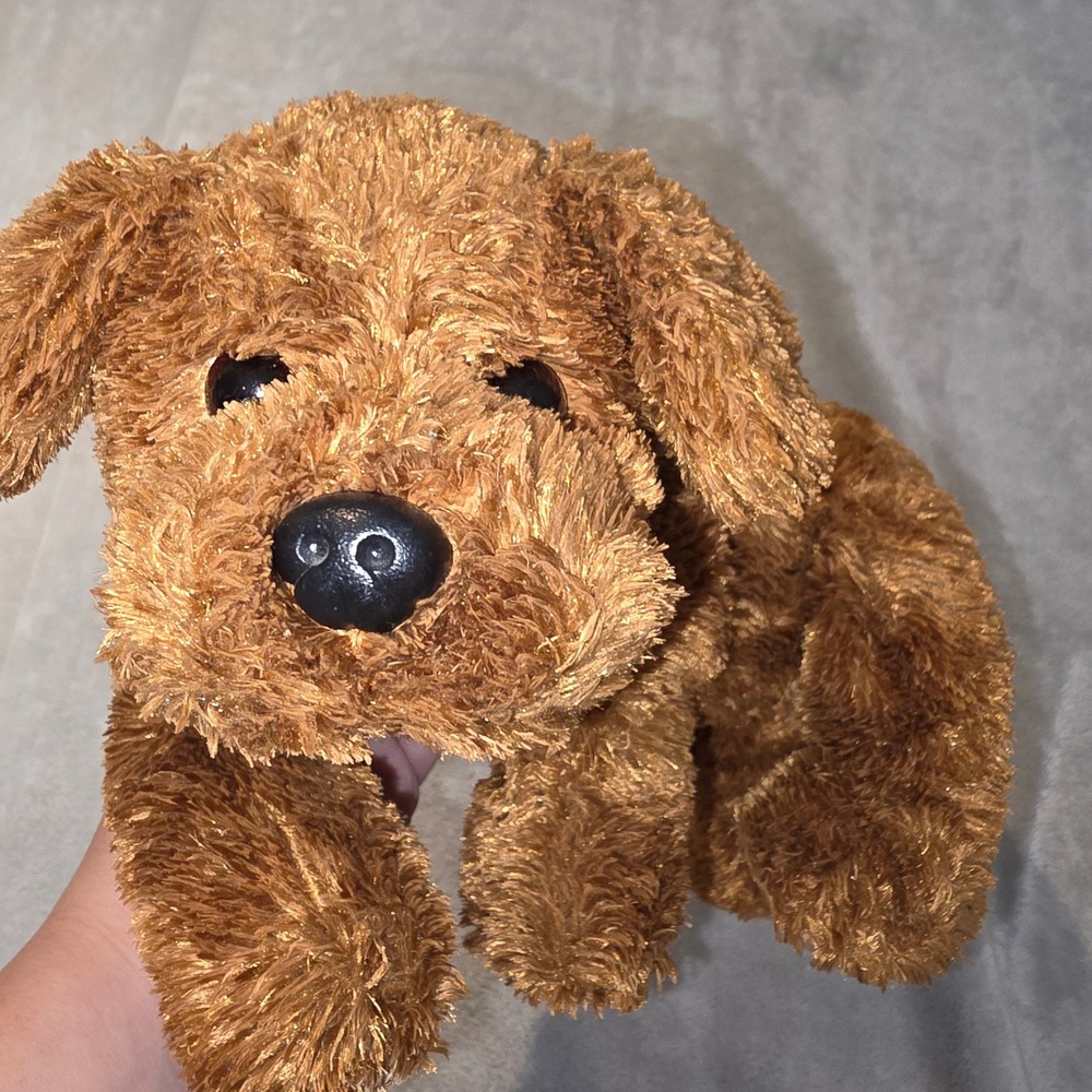 Two Ty‎ Classic Plush Brown Beige Puppy Dog Stuffed Animal With Scarf - Picture 7 of 9